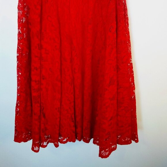 LULUS ENDLESSLY INFATUATED RED LACE MIDI DRESS - Picture 7 of 14